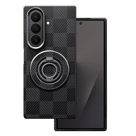 Mobilskal till Galaxy Z Fold 7 MagSafe Kevlar Metal Ring - Svart Shangge