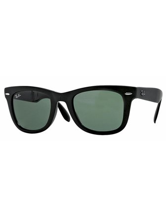 Ray Ban Icons Men's Sunglasses with a frame made of plastic in black and plastic lenses in crystal green