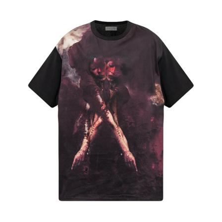 Y-3, Printed T-shirt Zwart, Heren, Maat:ONE Size,Katoen