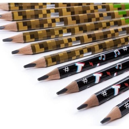 Färgad krita - fet krita Kidea Tjock triangulär penna med tryck, 1 styck