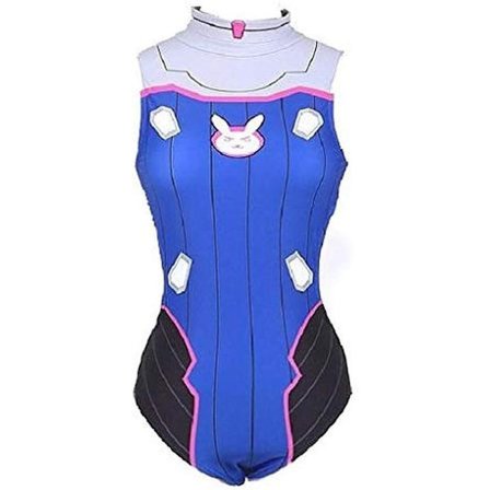 Cosplay Overwatch Uimapuvut DVa Mercy Uimapuku Yksiosainen Uimapuku Puuvillatoppaus ja Vuori Dva Keskikokoinen