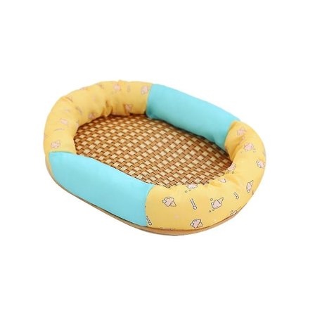 Sommar Djurbädd Andningsbar Djur Rattan Mat Kattbo Mat Isbo Hundbädd Cool Bo Stil B