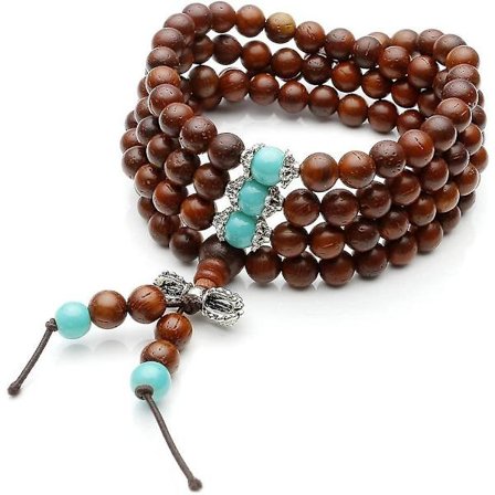 Unisex 108 Luonnonpuu 6mm 8mm Helmiä Rannekoru Buddhalainen Rukousnauha Mala Kaulakoru (8mm