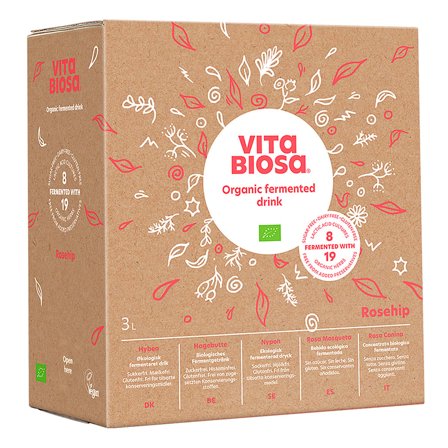 Vita Biosa Fermenteret Drik med Mælkesyrebakterier Hyben Ø 3 l, Helse & Madvarer, Drikkevarer, Plante- & Urtedrikke