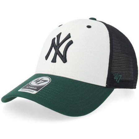 47 Brand - MLB Vit trucker Keps - Hatstore Exclusive x New York Yankees Branson Tri Tone MVP White/Forrest/Black Trucker @ Hatstore