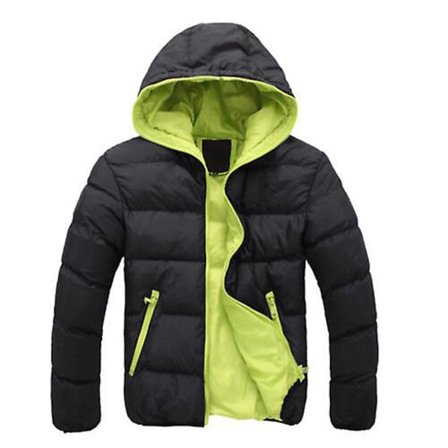 Herre Vinter Varm Jakke Puffer Boble Dunjakke Quiltet Lynlås Polstret Overtøj
