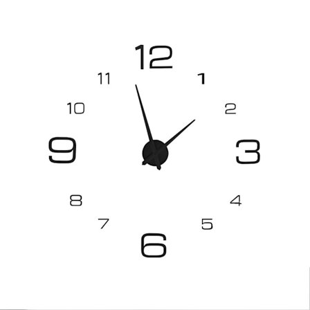 DIY Akryl 3D Väggklocka Klistermärke Stor Klocka Vägg Modern Hemmakontor Dekor Svart