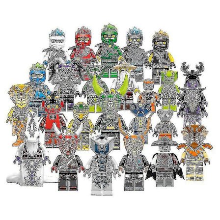 2023-sett med 24 stk Mini Figurer Sensei Wu Master Byggeklosser Leker-1