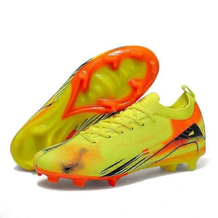 Unisex & Nuorten FG Jalkapallokengät - Kestävät Pitkänappulaiset Kengät Opiskelijoiden Harjoitteluun Luonnonnurmella