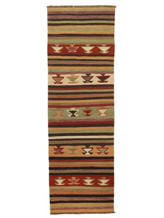 Kilim Modern Rug Hand Woven 82X256 Runner Afghanistan