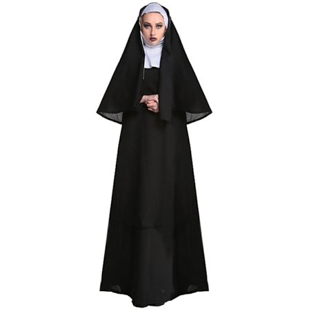 Halloween Nun Costume Adult Women Masquerade Cosplay Stage Costume
