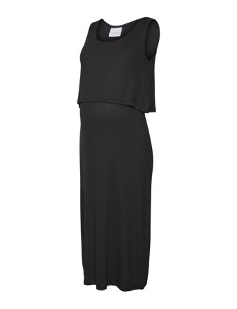 Mlbrynja June S/L Jrs Midi Dress 2F Mamalicious Black