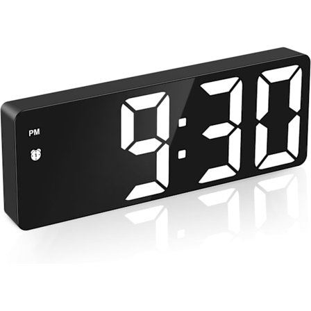 Digital väckarklocka, sängbordsväckarklocka med röst- och beröringsaktivering, batteridriven/USB-driven digitalklocka med stor LED-display, 