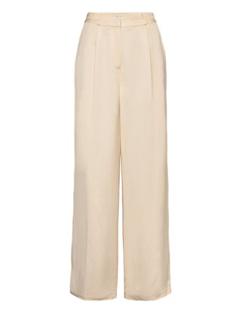Carlotta High Waist Wide Pants Trousers Suitpants Creme By Malina*Betinget Tilbud