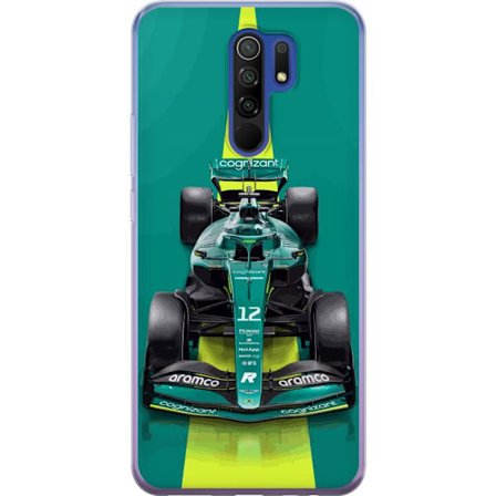 Kompatibel Mobilcover til Xiaomi Xiaomi Redmi 9 Aston Martin Formel 1 bil i grønt racerkoncept med moderne studiostemning