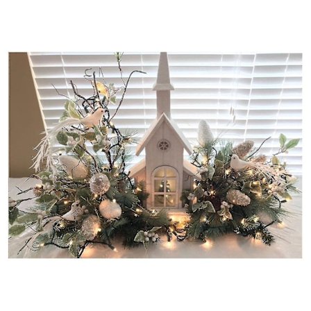 Birke-Pinec Centerpiece Julebord Opstilling Vinter Hjem Decor Festival Ornament