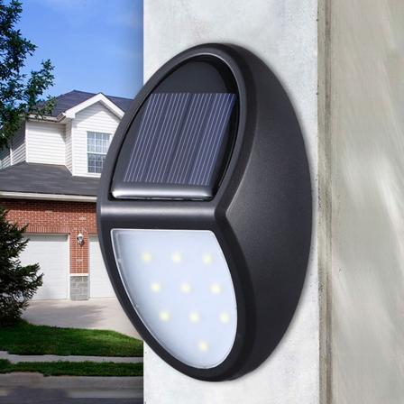 10 LED Vandtæt Havegård Solcelledrevet Udendørs Lys Sensor Vægslampe