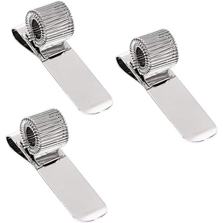 3 st Metallpennhållare Justerbar Enkel Fjäderögla Pennhållare med Fickklämma för Anteckningsbok och Urklipp