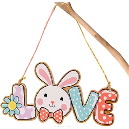 1 stk. Påskehare Skilt - God Vår Påske Trepynt, delikat og lett