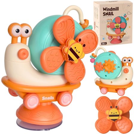 Leksak med sugpropp för barnstol - Motorikleksak för 6-12 månader - Pedagogisk leksak för bebisar - Orange