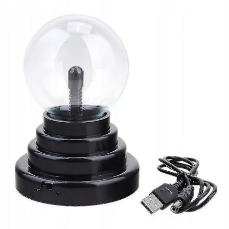 Pieni y valo 3 tuuman ionipallovalo Ulkoinen s hk staattinen taika USB-tunnelmavalo, Taika USB-valo, Pieni y valo vilkkumisella (Musta)