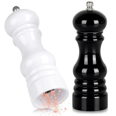 Peber- og saltkværnsæt, 18 cm, sort og hvid