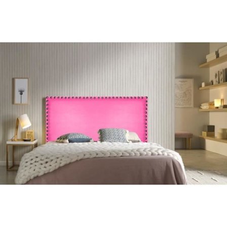 Lily sänggavel i rosa konstläder 160