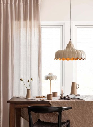 Wells taklampe Ø43 - beige/gull