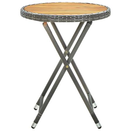 Vidaxl Tebord Grå 60 Cm Konstrotting Och Massivt Akaciaträ Grå