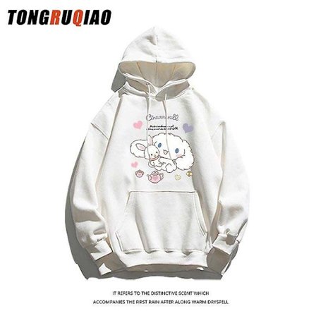 Kawaii Cinnamoroll hettegensere gutter jenter genser søt anime langarmet løs hettegenser barn genser barn klær