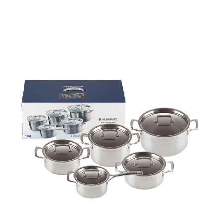 Le Creuset Gryta set 3-Ply Rostfritt Stål Grytor Silver 16,18,20,20 & 24 cm