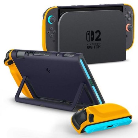 Spigen - ACS10205 - Nano Pop Fodral Kompatibel med Nintendo Switch 2 2025 Fodral med Stöd - Mörkblå