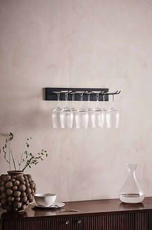 Jotex - Vinglasholder - Bredde 44 Cm Black mdf/metal - GIANNI - Køb Køkkentilbehør hos Jotex