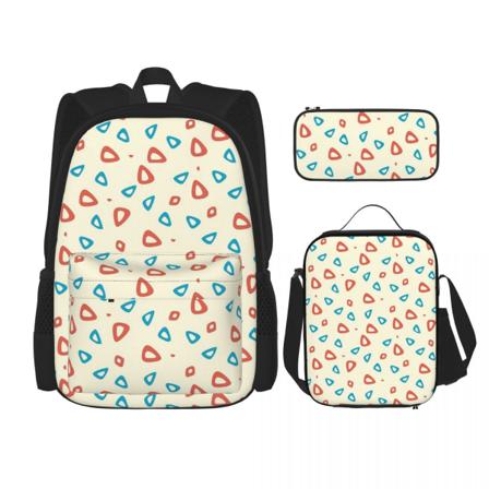 Togepi Pattern Reppu Pojat Tytöt Reppu Lounaskassi Case kolmiosainen set As shown One Size