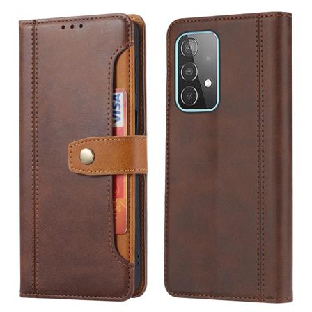 Samsung Galaxy A52 / A52s - Läder Fodral - Brun Brown Brun