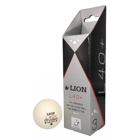 Lion L40+ Pingisbollar (3-pack) One Size Vit