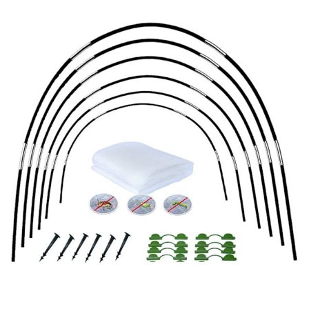 18 stk Nett Hagebuer Kit Hage Drivhus Bøy Voksende Tunnel Buer for Drivhus Tunnel Hage Tunnel Støtteramme(2x6m) KLB