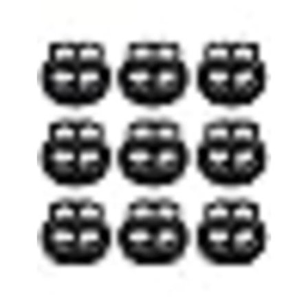 30 Stykker Plastik Fjederlåse Fjeder Snorlåse To Huller Snor Ender Oval Elastisk Fjeder Toggle Stopper Ende til Snore Sort