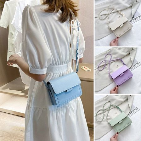 PU-läder axelväska för kvinnor, enfärgad, enkel, crossbody