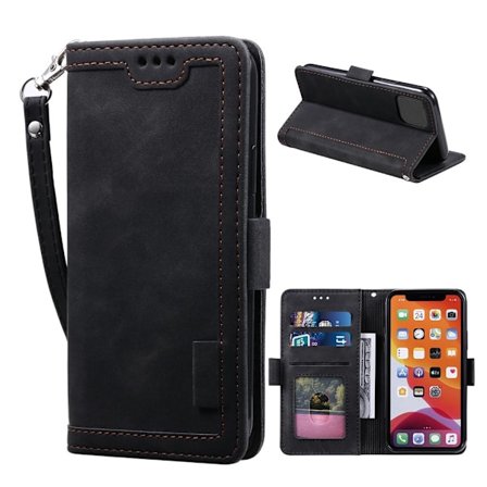 Surburbian iPhone 12 Mini nahkainen fläppikotelo - Musta