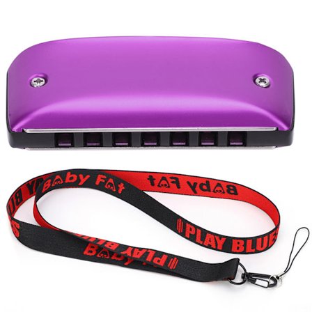 Harmonika 7-Huls Mini Blues Studerende Voksen Begynder Spiller Farve Mundharmonika Blæseinstrument C-Dur Lilla
