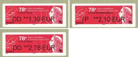 Frankrig - Frankeringsmærker Salon Automne 70 år - Postfrisk sæt 3v