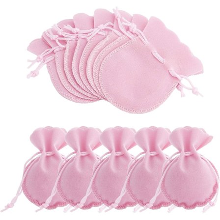 50 Stykker Fløjlsposer, Græskarform Snørelukning Smykkeposer Små Slik Gaveposer til Jul Bryllup Fødselsdagsfest Favoriserer, Hot Pink