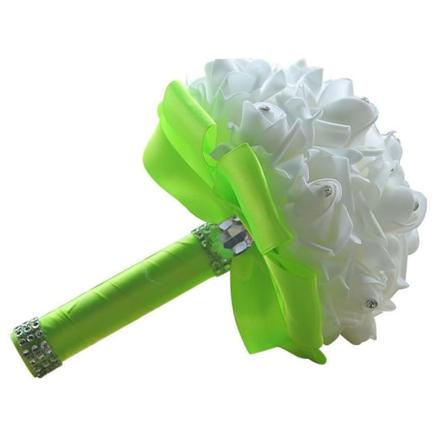 Morsiuskimppu, jossa on kukkia VAALEANVIHREÄ light green