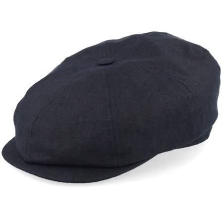 CTH Ericson - Black - flatcap - Cap - Alan Linen Black Flat Cap - Hatstore