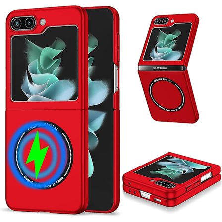 Magnetiskt Skal för Samsung Galaxy Z Flip 5 Kompatibelt med Magsafe, Hård PC Militärklass Anti-fall Stötsäkert Skal