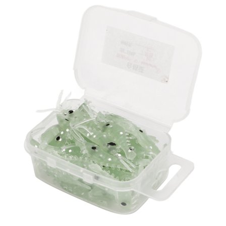 50 stk. 3 cm Selvlysende Fiske Lokkemidler Silikon Myk Reke Simulering Lokkemat Fiskeutstyr for Saltvann Ferskvann