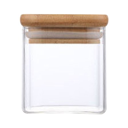 Fyrkantig genomskinlig förvaringsburk i glas med lock Fuktsäker te kaffebönor behållare för kök hem