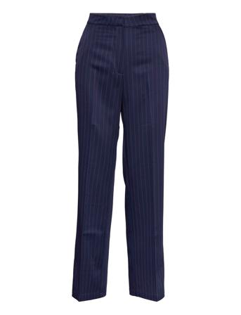 Annali New Stripe Pant Suoralahkeiset Housut Navy A-View