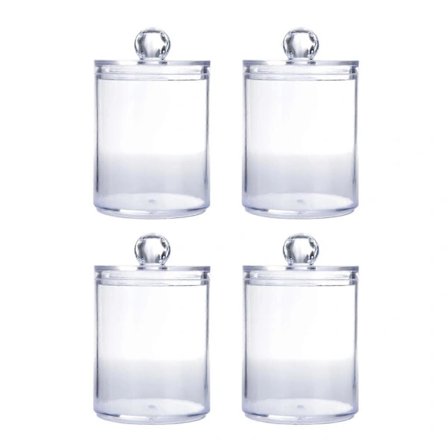 Sofistikerede Apotekerglas i Krystalglas til Badeværelsestilbehør, Klar Glasbeholder med Aftageligt Låg til Makeupbordsorganisatorer, Decora